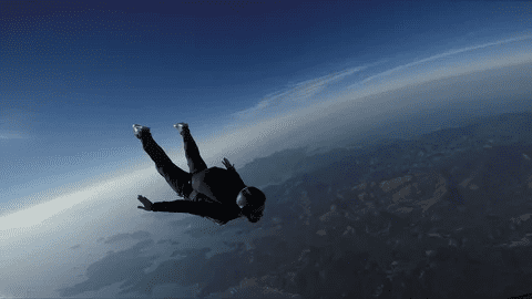 Alan Eustace diving towards Earth representation image